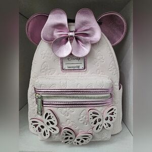 "Loungefly Minnie Mouse Pink Butterfly Mini Backpack"